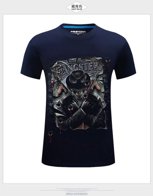 3D Skull Cotton T Shirts Fashion Brand T Shirt Men Hip Hop Casual Tees large size S-6XL Fitness