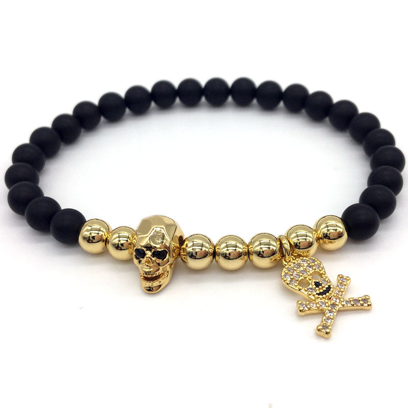 Men Bracelets Pirates Pendant Stone Beads For Men Charm Bracelets Jewelry