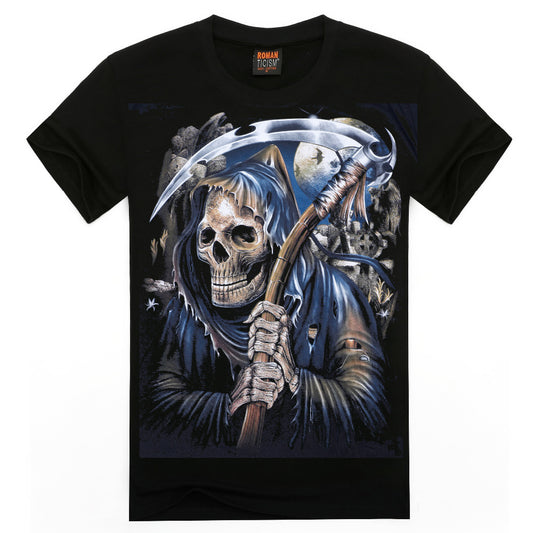 Brand New Men Skull sickle Design T Shirt Black T-Shirt Men's Shirt Cool Short sleeve