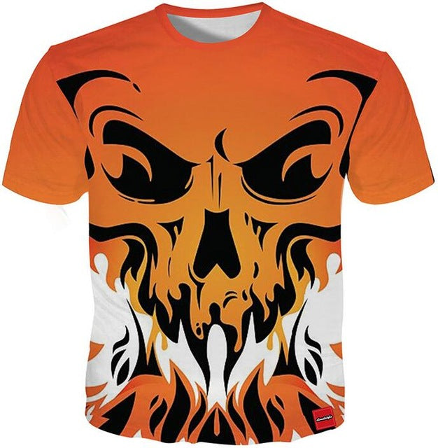 3D Tshirt Men 2018 3D Skull Print Fashion Shirt Top Summer Cool Streetwear Plus Size 5XL