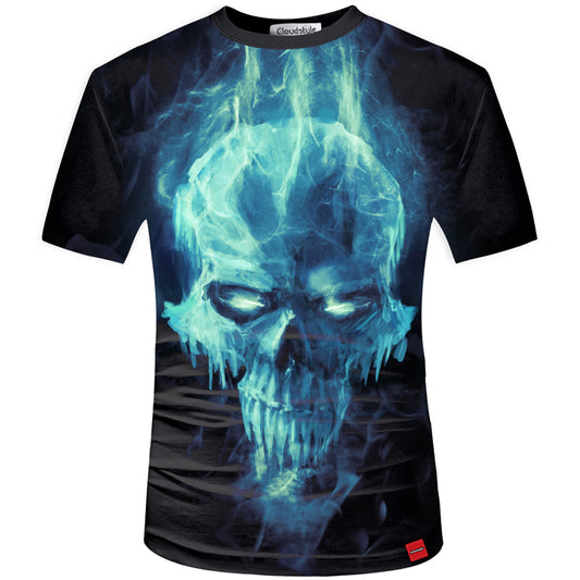 3D Tshirt Men Ice Skull 3D Print Tees Shirt Short Sleeve Mens Women T-shirt Plus Size 5XL Streetwear