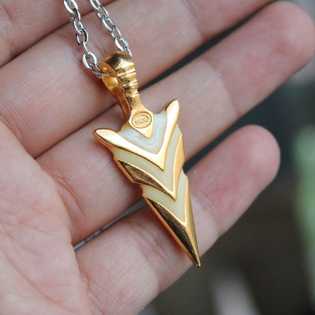 Glowing Green Arrow necklace Knight spear Necklace GLOW in the DARK