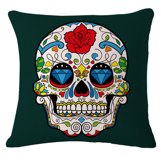 Decorative pillows Skull Vintage cushion covers Patio Home Decor 45x45cm pillowcase