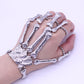 Nightclub Gothic Punk Skull Finger Bracelets for Women Skeleton Bone Hand Bracelets