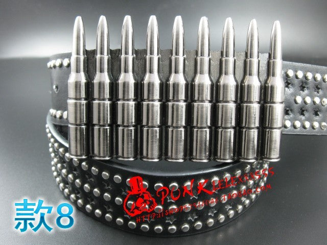 Fashion men Punk belt skull street dance full rivet belts heavy metal rock belt