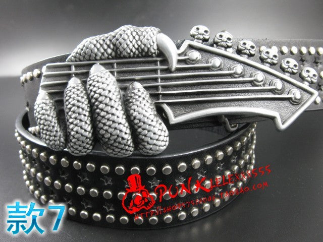 Fashion men Punk belt skull street dance full rivet belts heavy metal rock belt