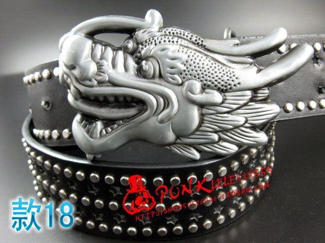 Fashion men Punk belt skull street dance full rivet belts heavy metal rock belt