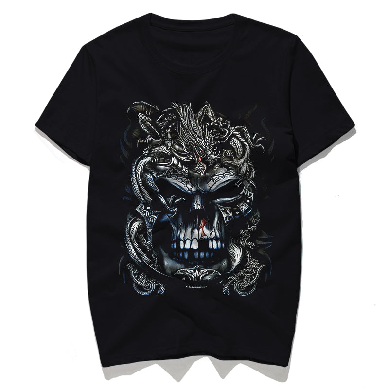 Rocksir dragon skull 3d printed t shirt men O-neck male t-shirts punk style cool summer tees fitness