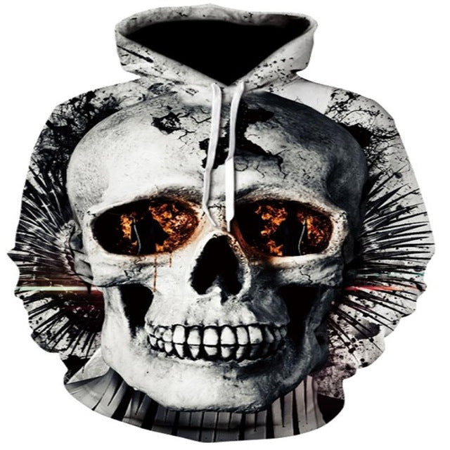3d Skull Hoodies Men Women Fashion  Spring Sportswear Hip Hop Tracksuit
