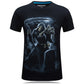 Summer Short Sleeve Cotton Rocksir O-Neck Tshirt 3D Printer Hip Hop Design Skull Tee Shirt 6XL