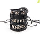 Leather Bracelet Multilayer Punk Skull Star Charm Wrap Hand Bracelets Vintage Bracelets & Bangles