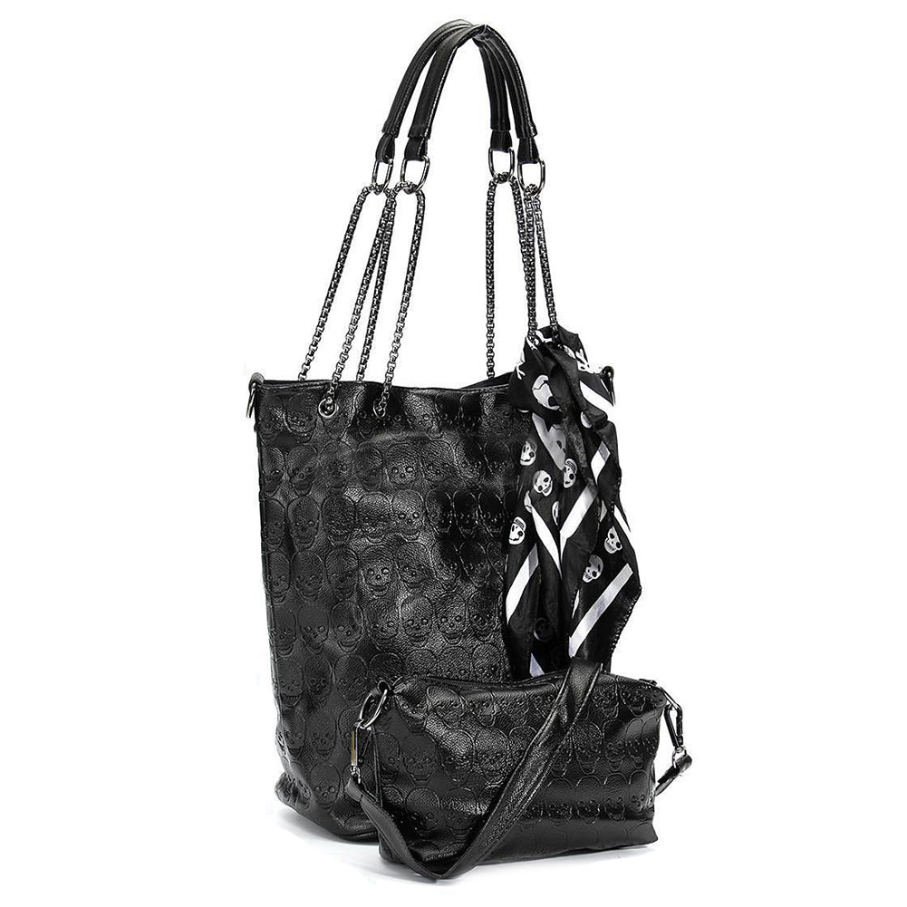 Fashion Skull Women Handbag Shoulder Bag Tote Purse Leather Crossbody Bag