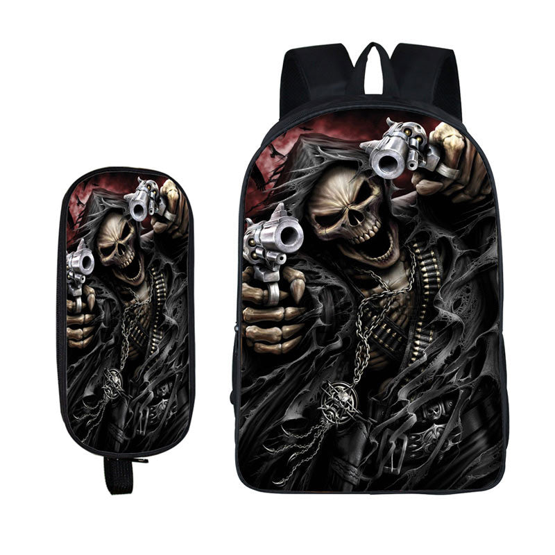 Rock Cold Skull Backpack Anime School Bag  Cartoon Backpacks Children Fashion