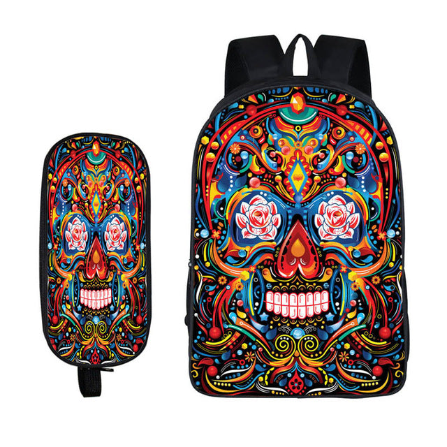 Rock Cold Skull Backpack Anime School Bag  Cartoon Backpacks Children Fashion