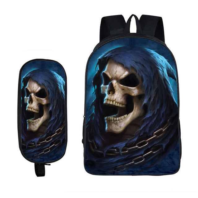 Rock Cold Skull Backpack Anime School Bag  Cartoon Backpacks Children Fashion