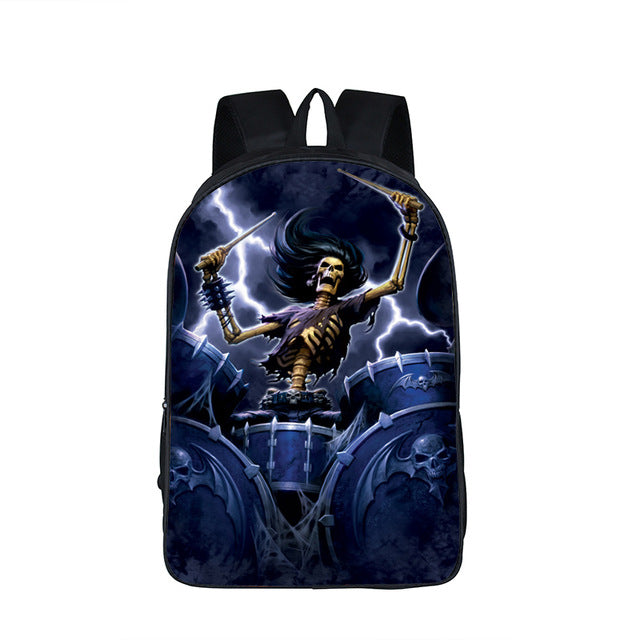 Rock Cold Skull Backpack Anime School Bag  Cartoon Backpacks Children Fashion