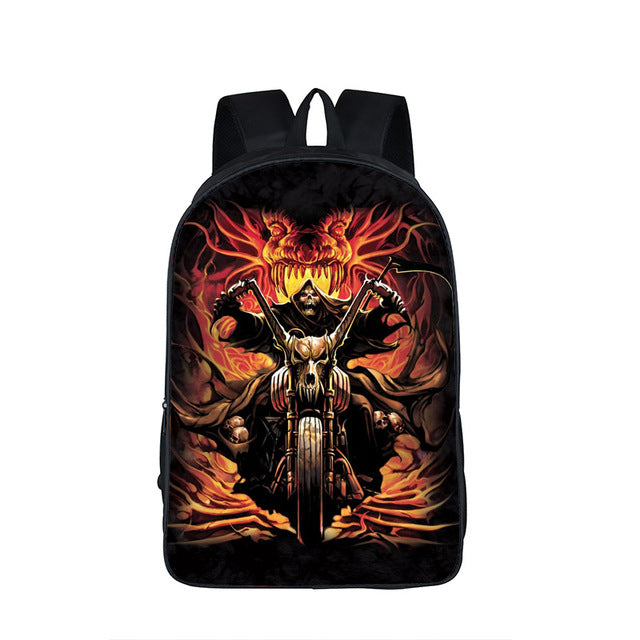 Rock Cold Skull Backpack Anime School Bag  Cartoon Backpacks Children Fashion