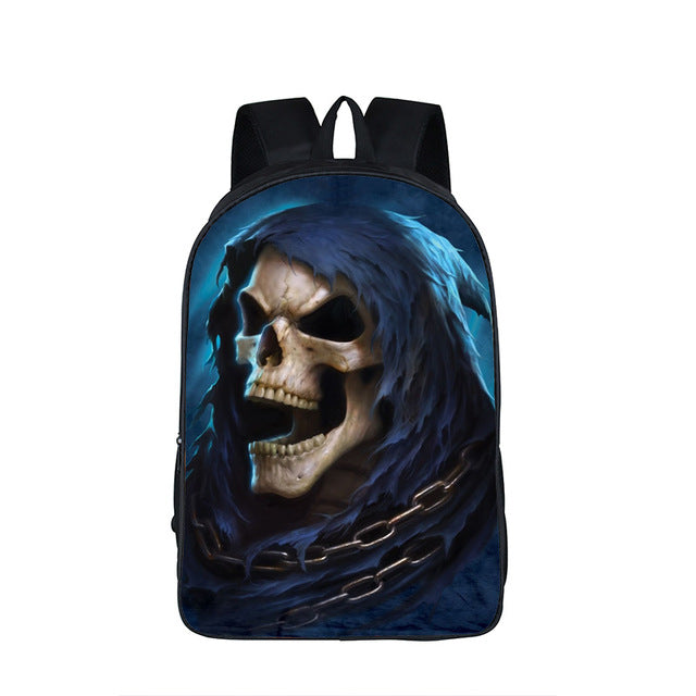 Rock Cold Skull Backpack Anime School Bag  Cartoon Backpacks Children Fashion