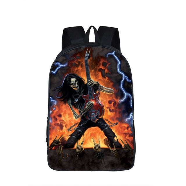 Rock Cold Skull Backpack Anime School Bag  Cartoon Backpacks Children Fashion