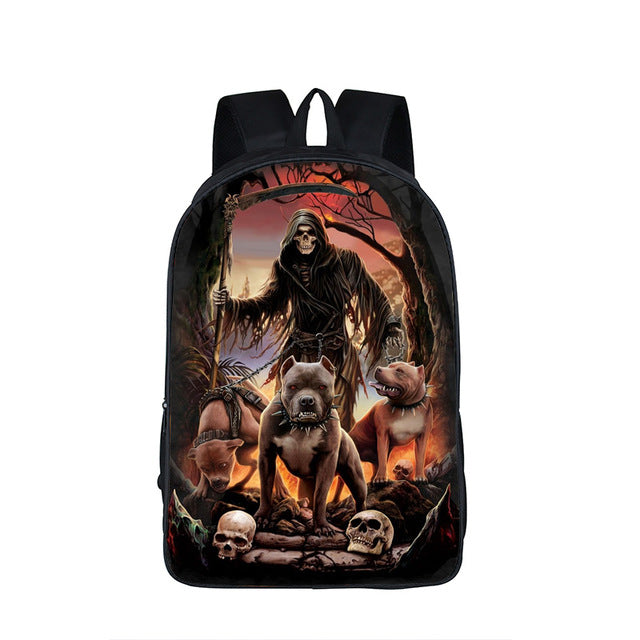 Rock Cold Skull Backpack Anime School Bag  Cartoon Backpacks Children Fashion