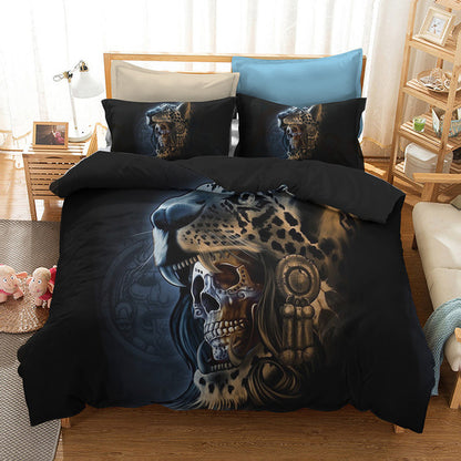 Skull Bedding Sets queen size Sugar skull Duvet Cover Bed cool skull Print Black Bedclothes