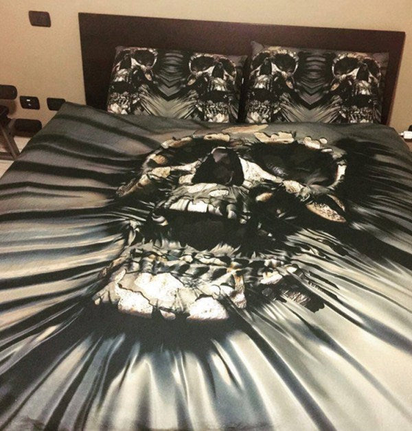 3pcs skull Bedding Set King size Bohemian skull Print Duvet Cover set with pillowcase AU Queen Bed best gift bedline