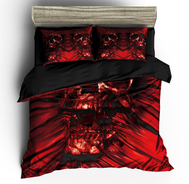 3pcs skull Bedding Set King size Bohemian skull Print Duvet Cover set with pillowcase AU Queen Bed best gift bedline