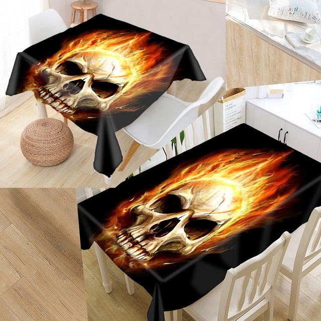 Skull Table Cloth Oxford Rectangular Waterproof Oilproof Table Cover Wedding Tablecloth