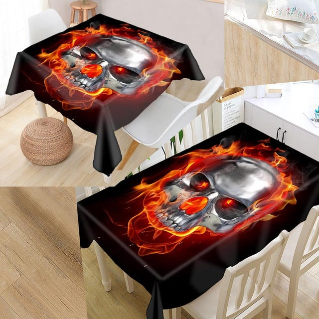 Skull Table Cloth Oxford Rectangular Waterproof Oilproof Table Cover Wedding Tablecloth