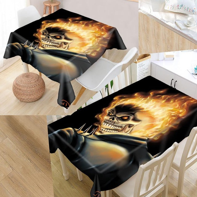 Skull Table Cloth Oxford Rectangular Waterproof Oilproof Table Cover Wedding Tablecloth