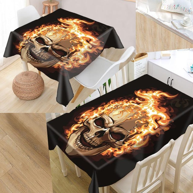 Skull Table Cloth Oxford Rectangular Waterproof Oilproof Table Cover Wedding Tablecloth