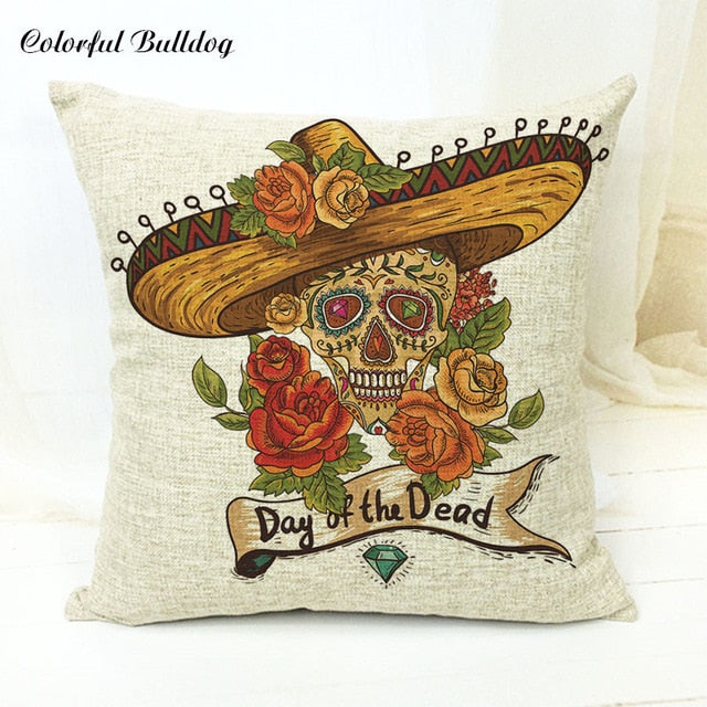 The Dead Sugar Skull Cushion Cover Gamer Chair 45*45Cm