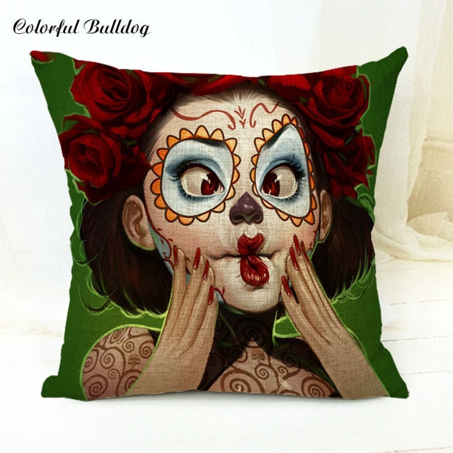 The Dead Sugar Skull Cushion Cover Gamer Chair 45*45Cm