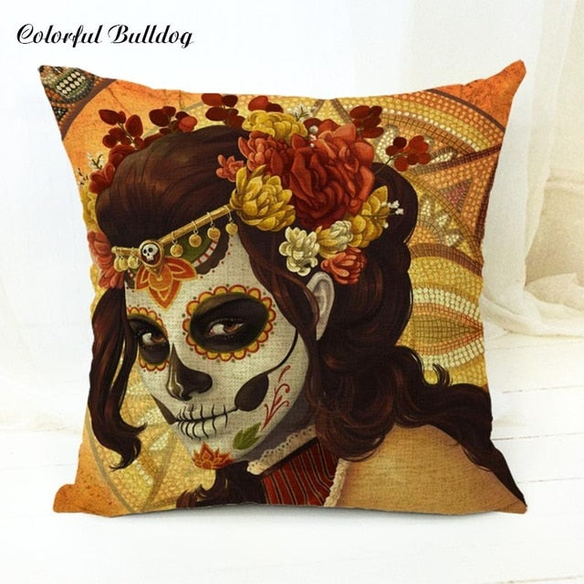 The Dead Sugar Skull Cushion Cover Gamer Chair 45*45Cm