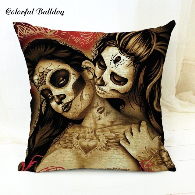 The Dead Sugar Skull Cushion Cover Gamer Chair 45*45Cm