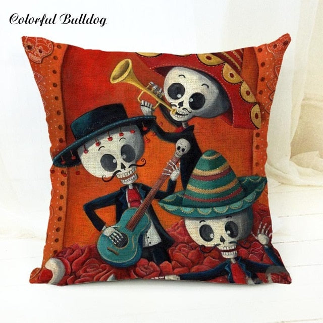 The Dead Sugar Skull Cushion Cover Gamer Chair 45*45Cm