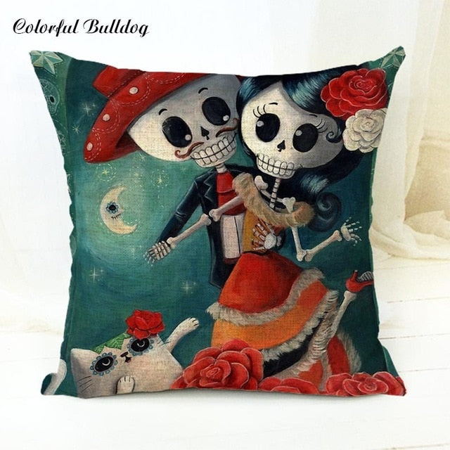 The Dead Sugar Skull Cushion Cover Gamer Chair 45*45Cm