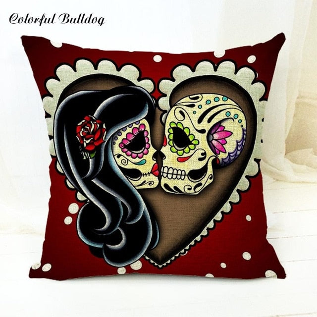 The Dead Sugar Skull Cushion Cover Gamer Chair 45*45Cm