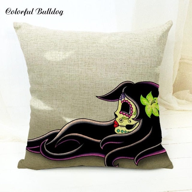 The Dead Sugar Skull Cushion Cover Gamer Chair 45*45Cm