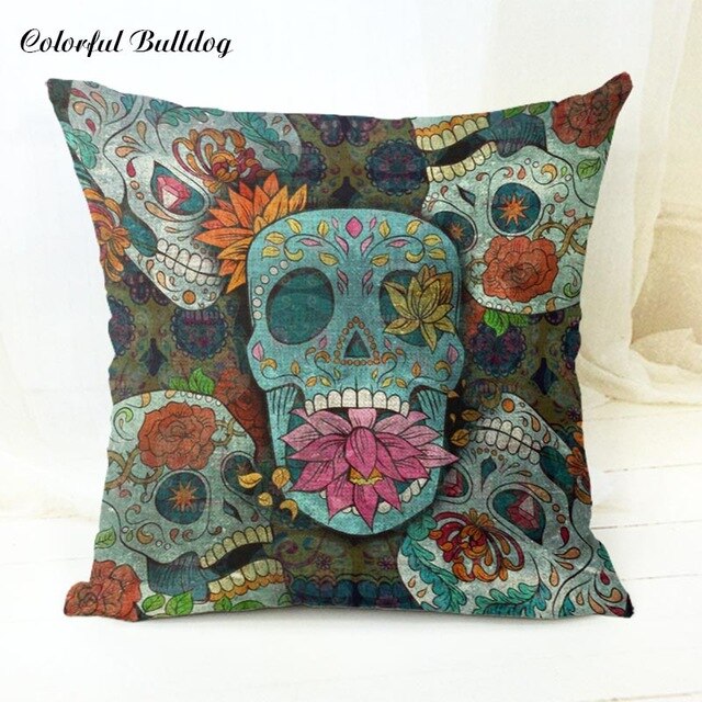 The Dead Sugar Skull Cushion Cover Gamer Chair 45*45Cm