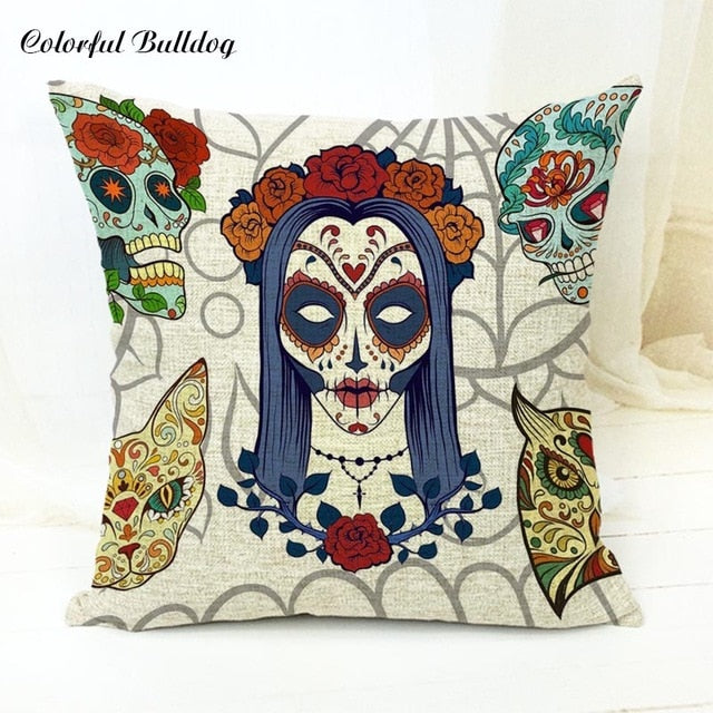 The Dead Sugar Skull Cushion Cover Gamer Chair 45*45Cm