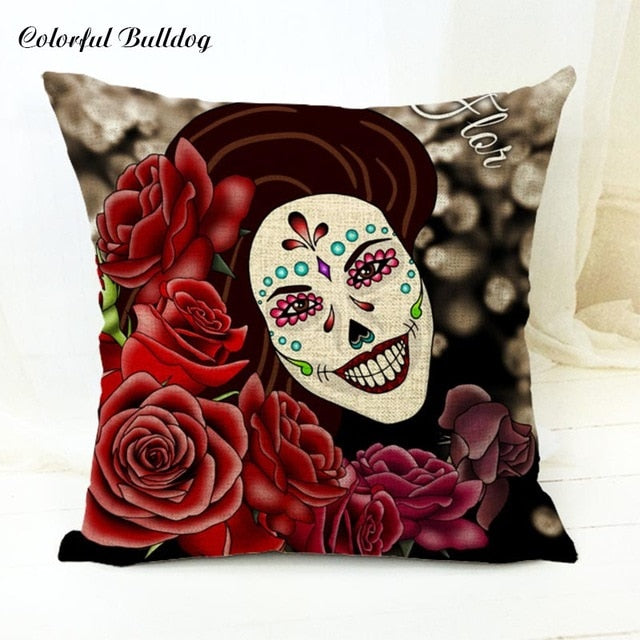 The Dead Sugar Skull Cushion Cover Gamer Chair 45*45Cm