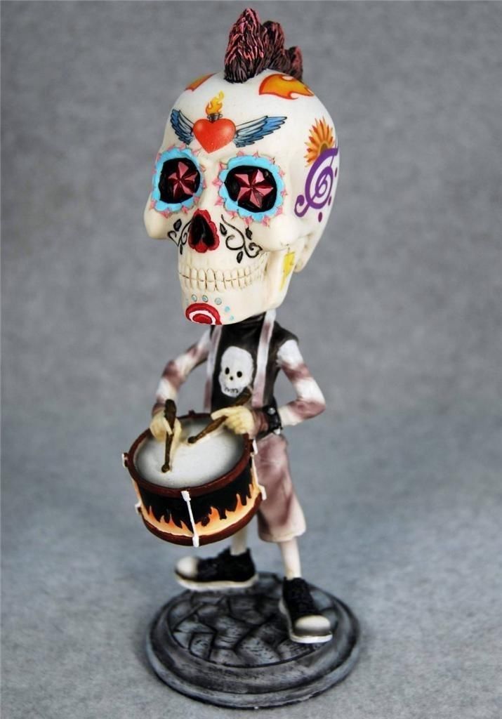 StealStreet Day of The Dead Sugar Skull Playing The Drums Figurine...