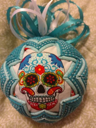 Sugar Skull ornament. blue