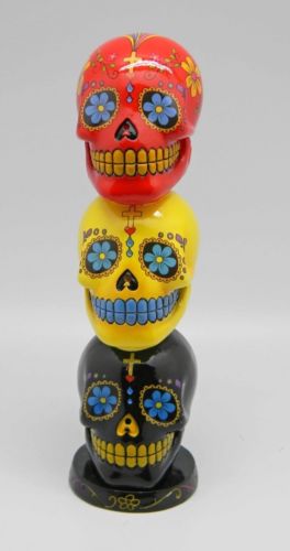 Day of the Dead Stacked Sugar Skulls Mexican Dia De Los Muertos Incense Tower