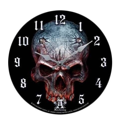 Birth Of Satan Child Demon Skull Wall Clock By Alchemy Gothic Round Plate 13.5"D