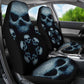 Skull Face Car Seat Cover Gray Set of 2