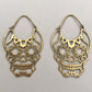 Sugar Skull Hoop Earrings in Brass