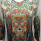 One World Day of the Dead Sugar Skull 3/4 Sleeve Blouse Top