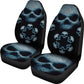 Skull Face Car Seat Cover Gray Set of 2